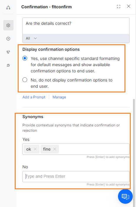 confirmation-nodes-kore-ai-documentation-v9-0