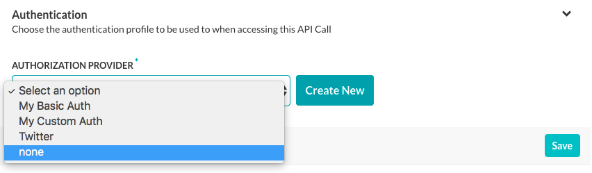 Action Task - API Request Tab - Authentication Section Options