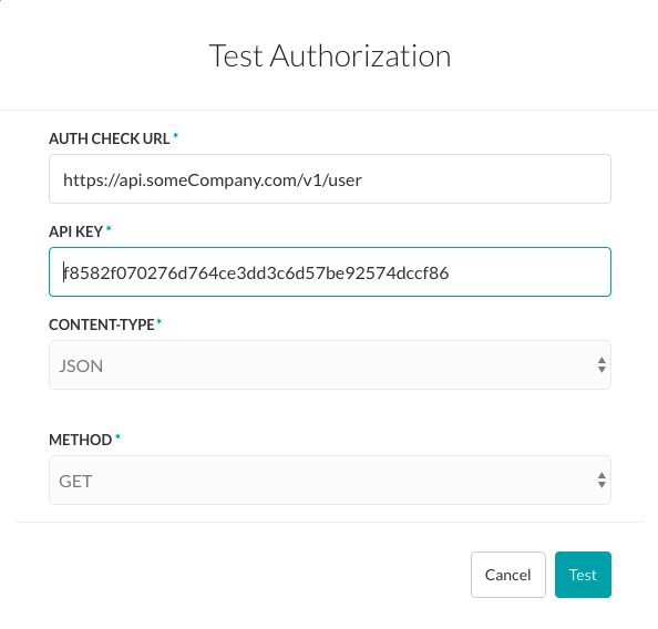 Test Authorization - API Key